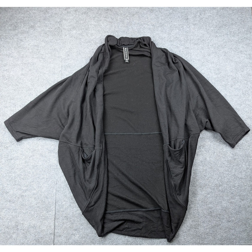 Athleta Black Draped Open-Front Cardigan L/XL